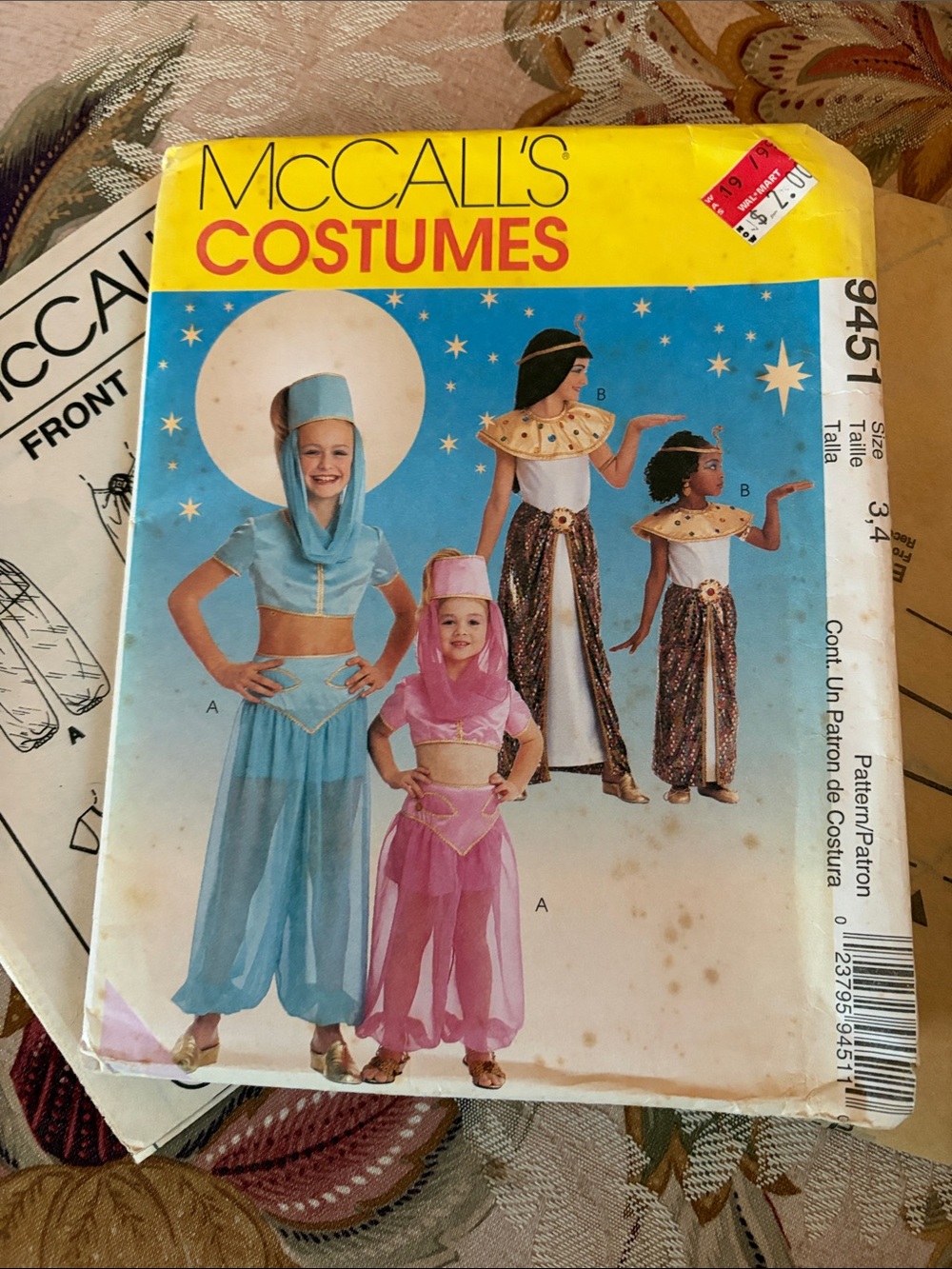VTG McCall's 9451 Kids Costume Sewing Pattern Genie Cleopatra Sz 3-4. UNCUT FF